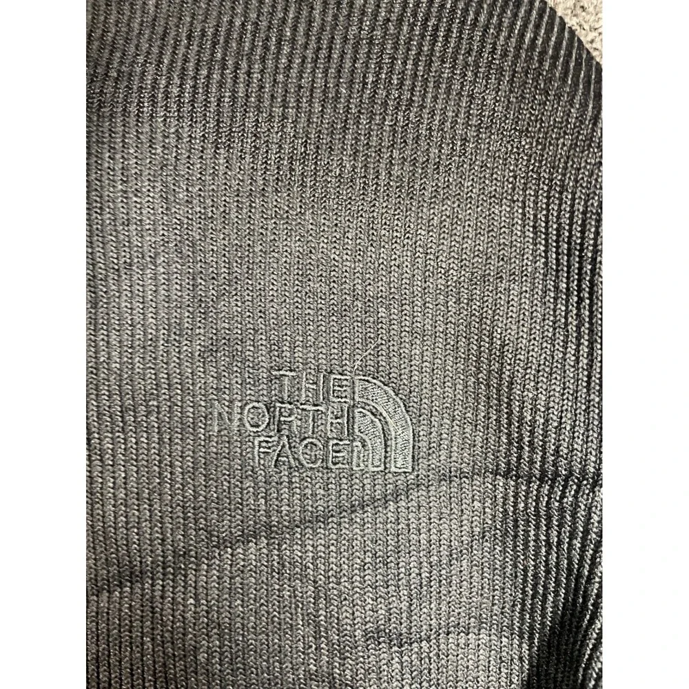 The North Face Fleece Jacket Mens XL Black Ribbed Knit Full Zip Mock Neck
